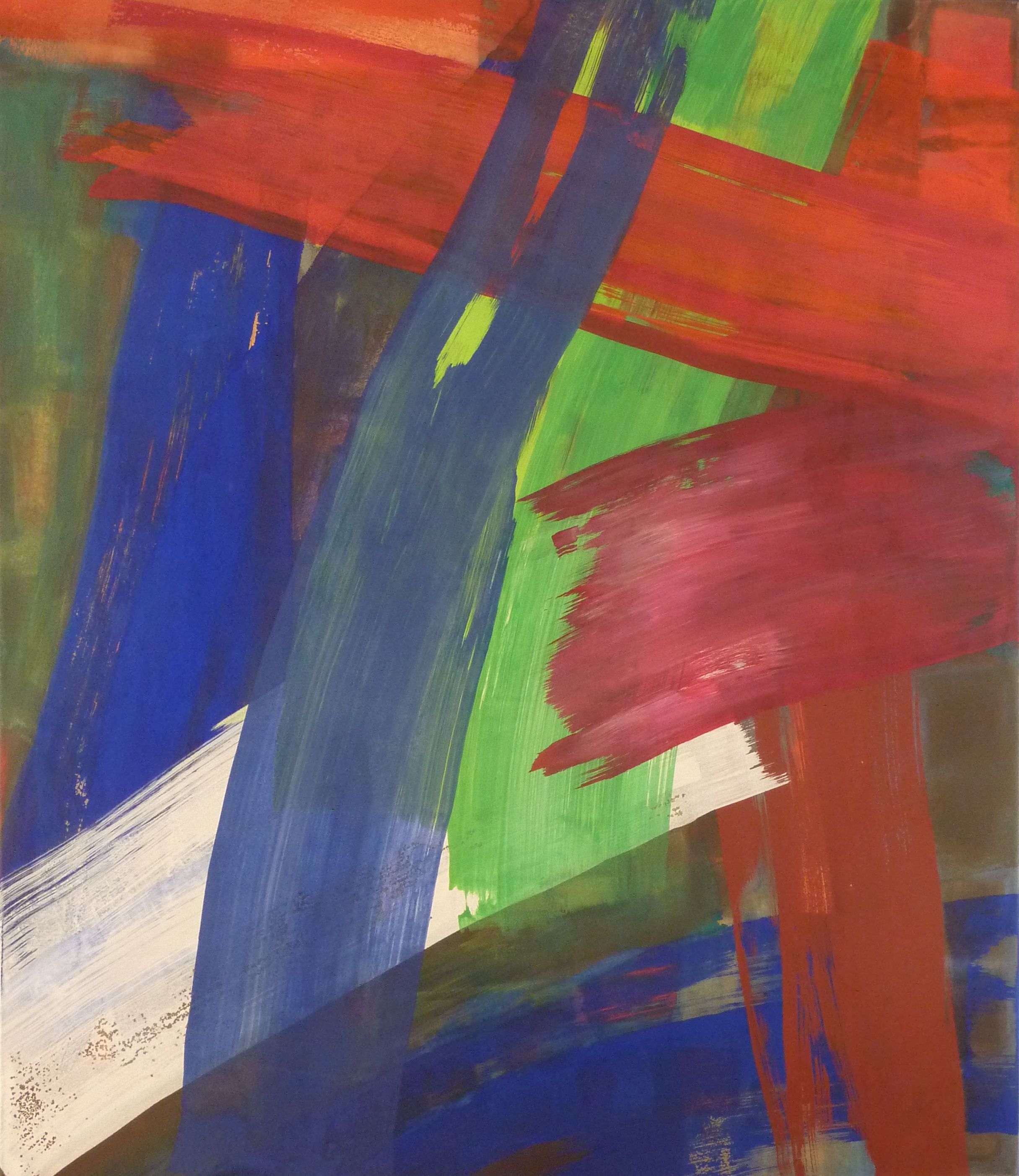 Fluss der Linie, 2022, Gouache/Leinwand, 140 × 120 cm