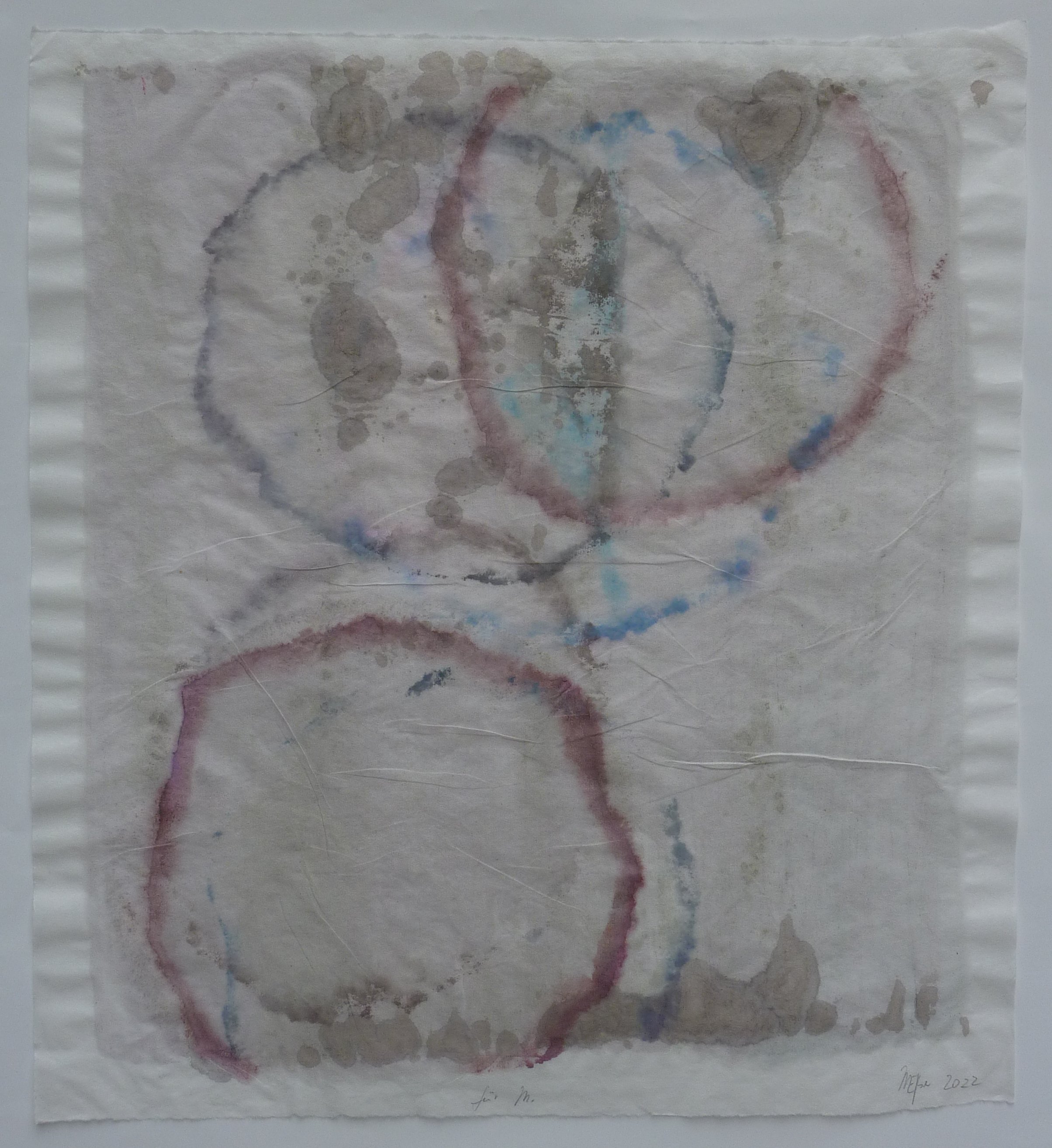 C-Kreise, 2021/2022, Serie, Aquarell/Reispapier, Handdruck, ca. 50 x 46 cm